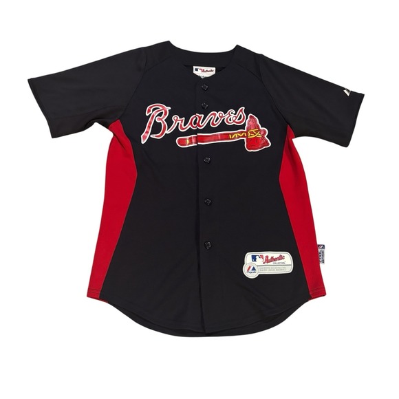 Majestic Atlanta Braves Jason Heyward Jersey Women's‎ Medium Red Blue - Picture 1 of 10